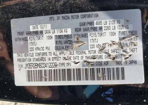 2012 Mazda Cx-7 I Sport from USA, damaged, VIN JM3ER2BM8C0412220